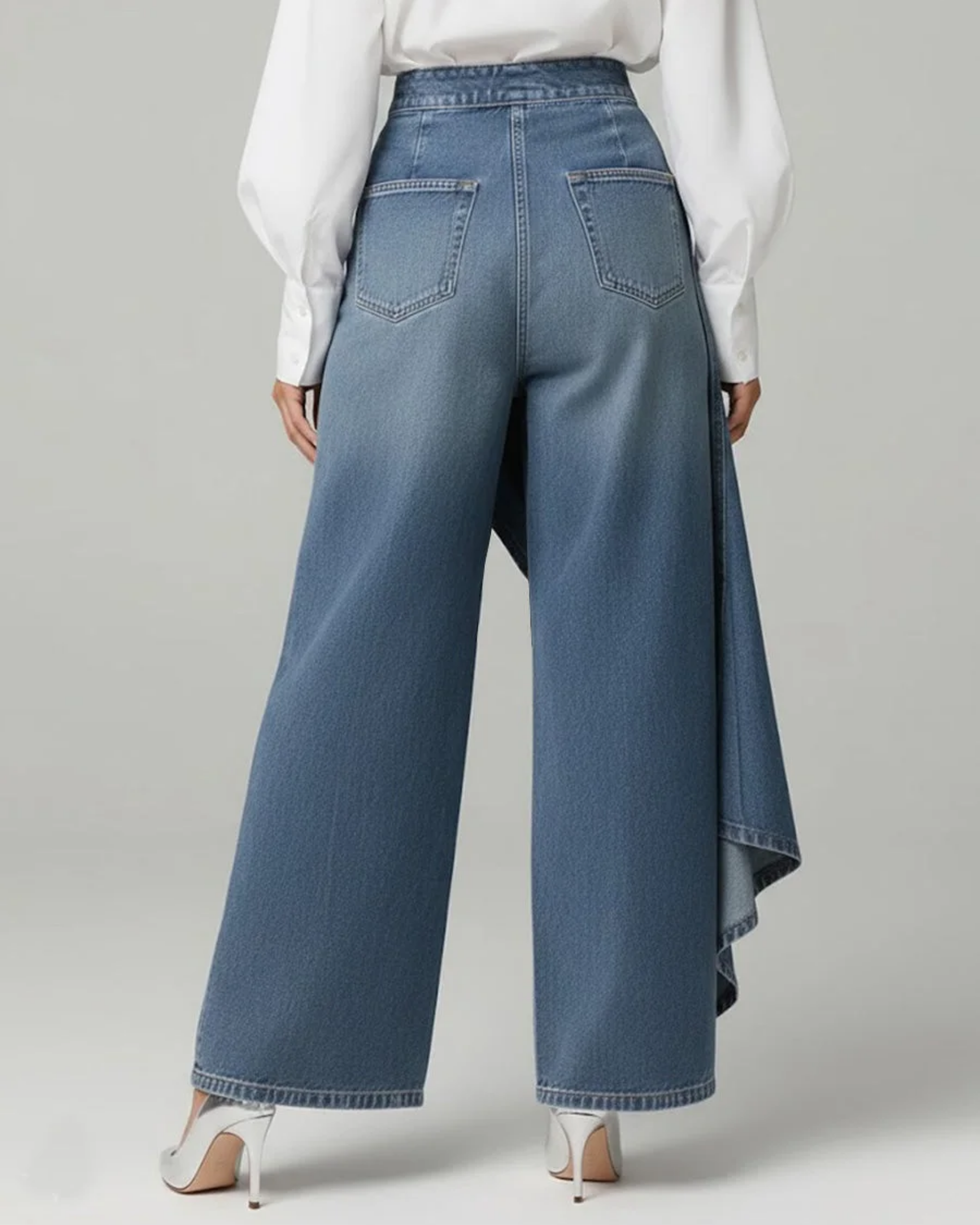 WrapDenim™ | Women's High Waist Wide-Leg Wrap Jeans