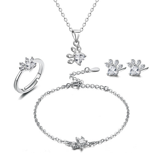 Rose Gold Paw Jewelry Set –