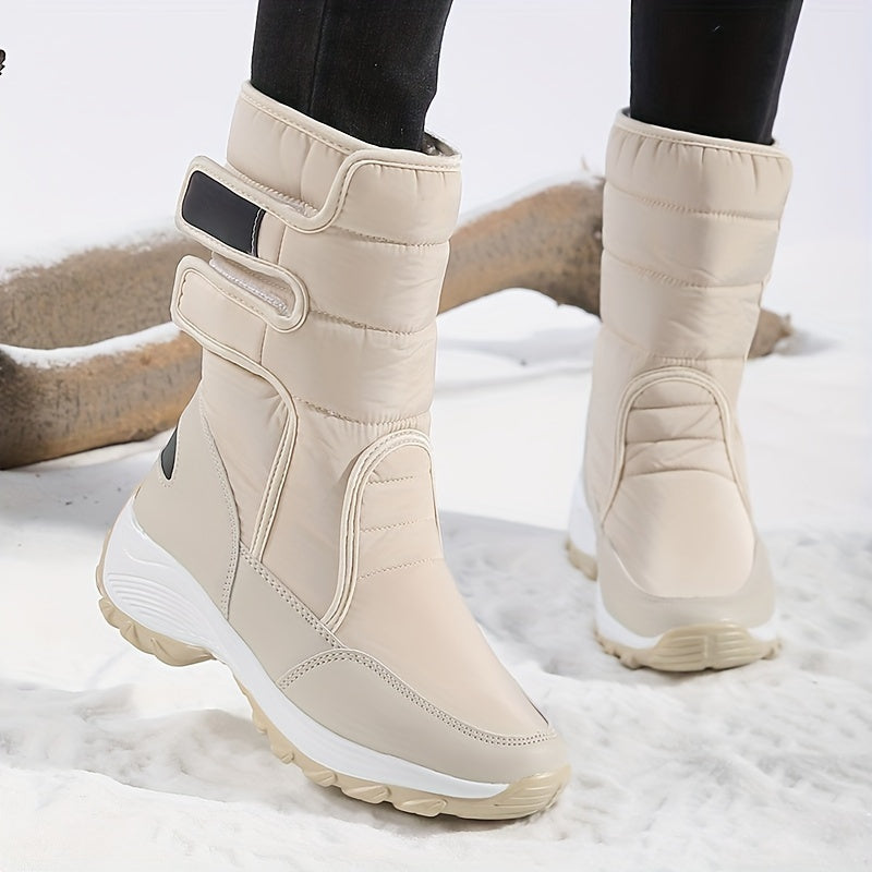 Cassandra™ | Quilted hook-and-loop mid-calf snow boots