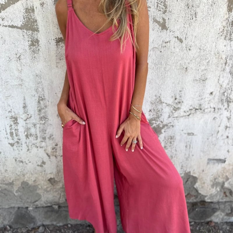 Aria™ | Casual Cotton and Linen Jumpsuit