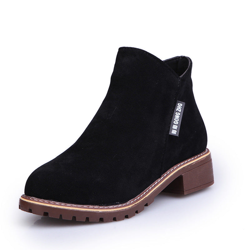 Comfortable All-Day Side-Zip Suede Ankle Boots