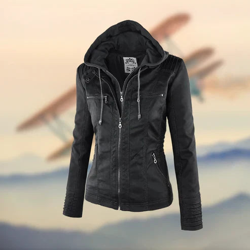 Ramia™ | Hooded Leather Jacket