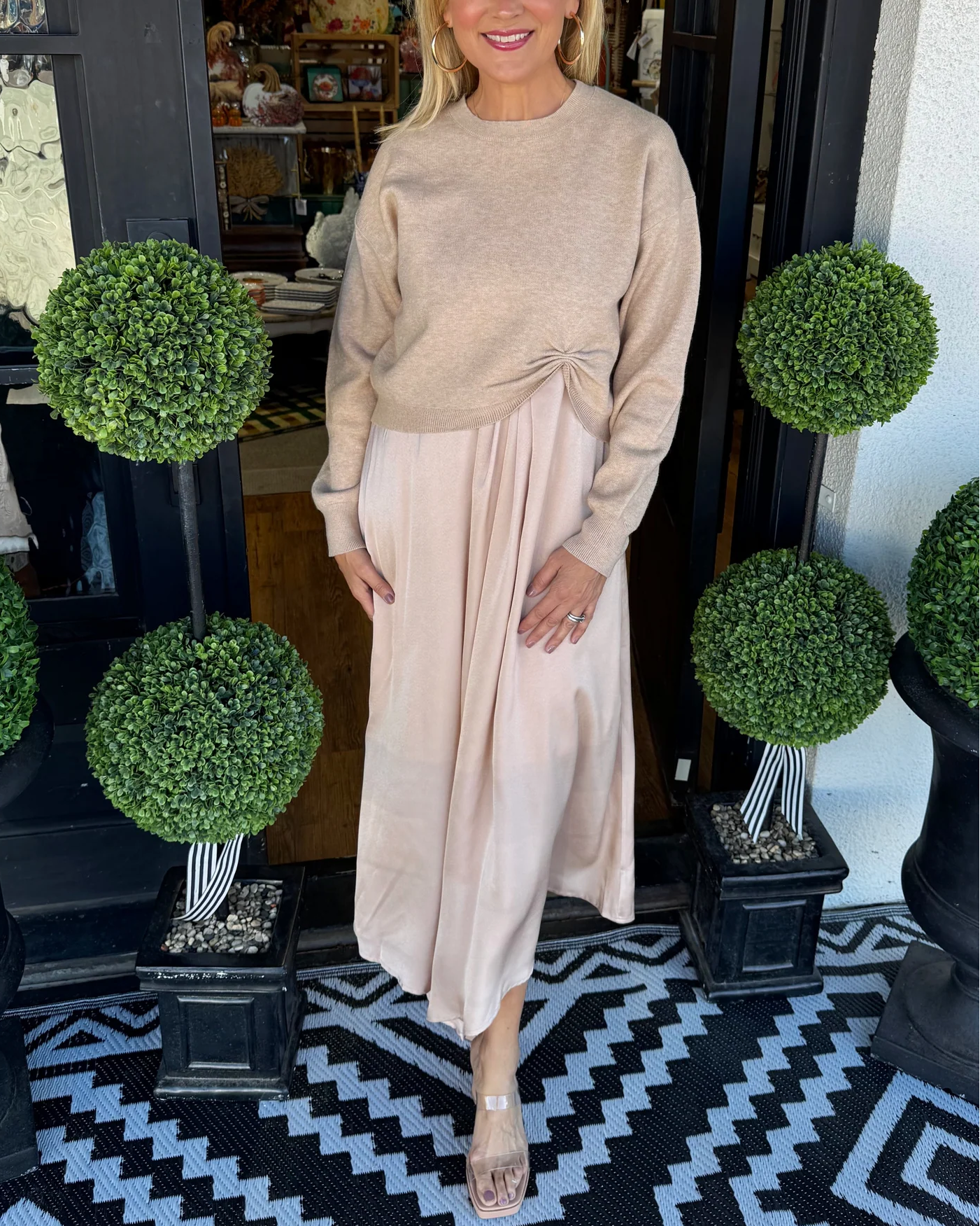 Twist Front Layered Dress