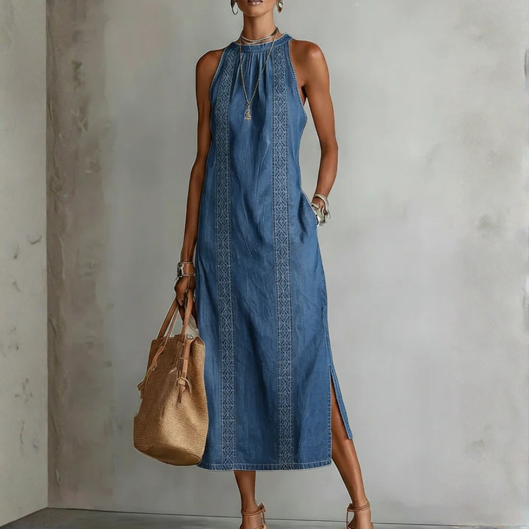 Tilly | Retro Lace Denim Dress