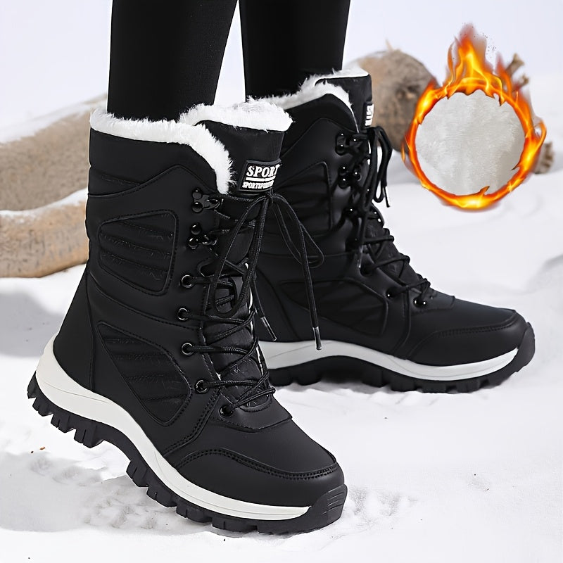 Corisande™ | Plush-lined lug-sole lace-up snow boots