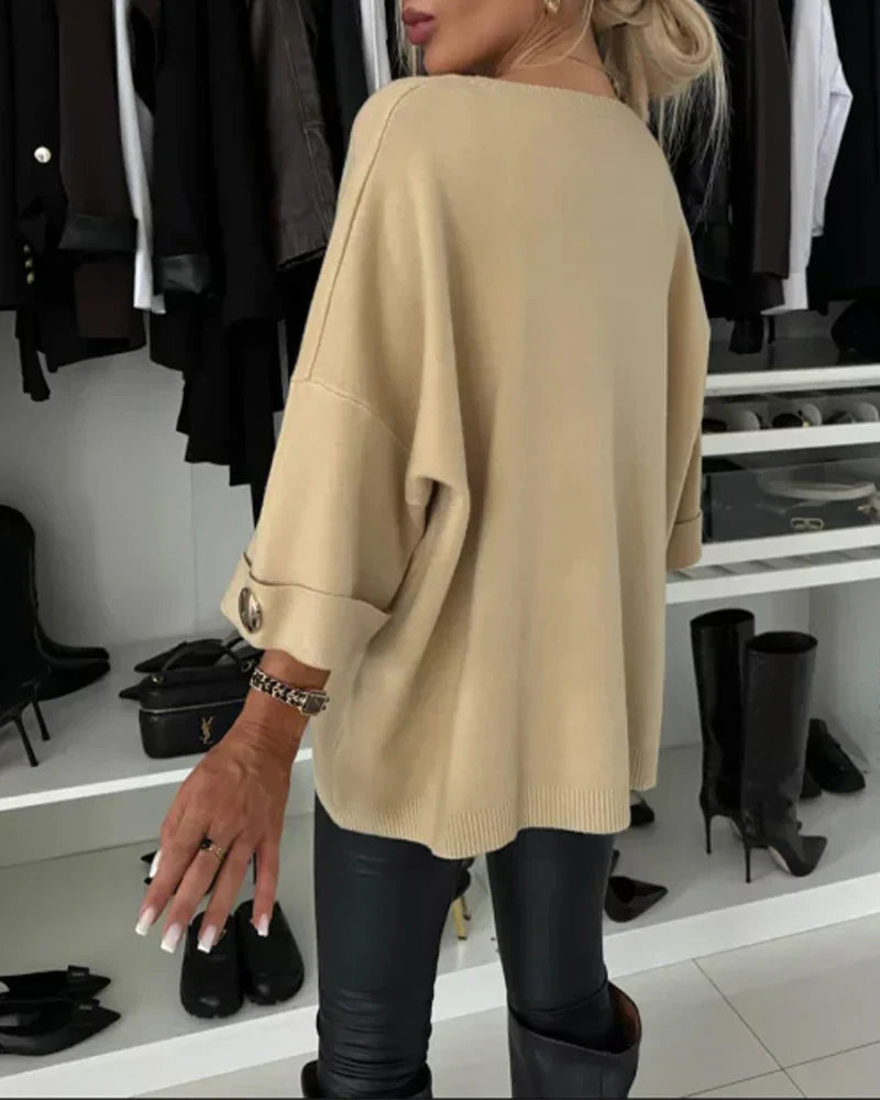 Nessa™ | Button-Up Chic Sweater