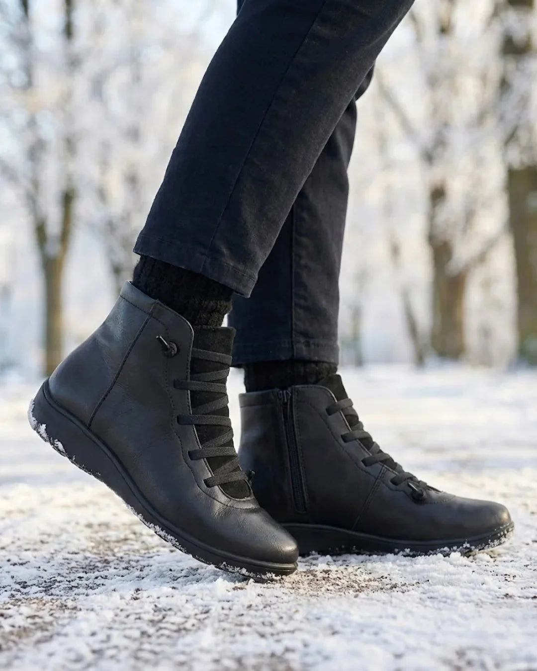 Anatolia™ | Leather-and-suede lace-up high-top ankle boots