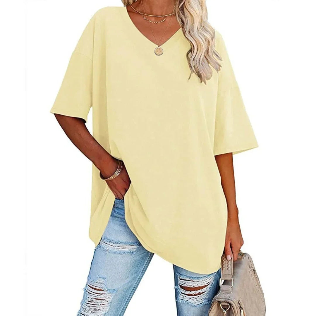 Oversized V-Neck Drop-Shoulder T-Shirt