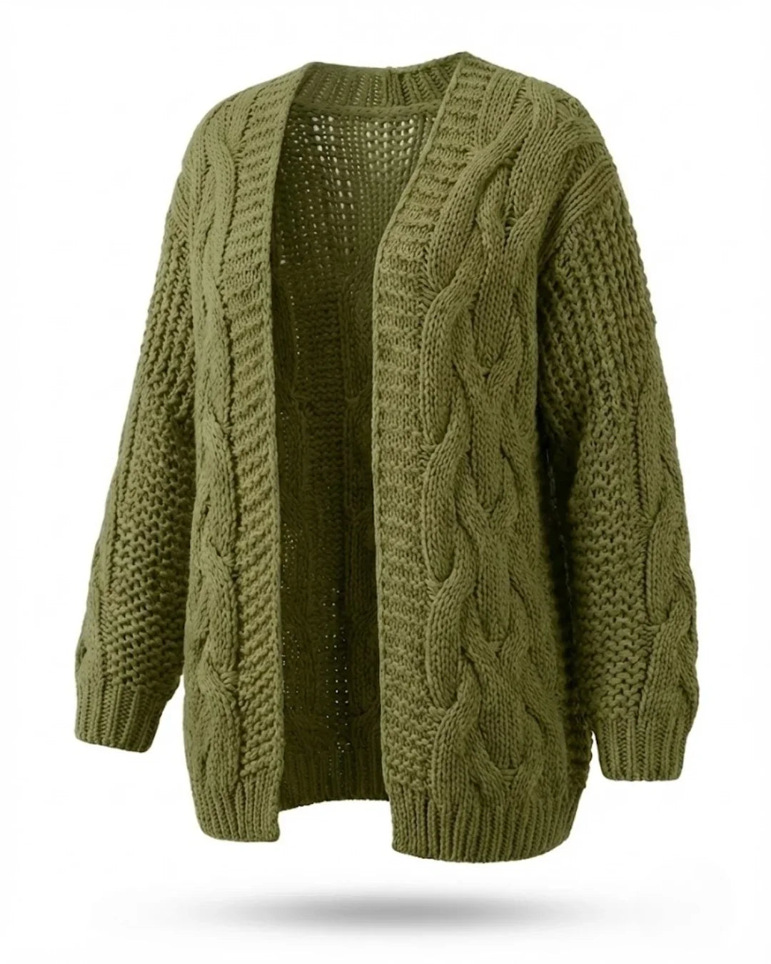 Karine™ | Cable-Knit Oversized Short Cardigan