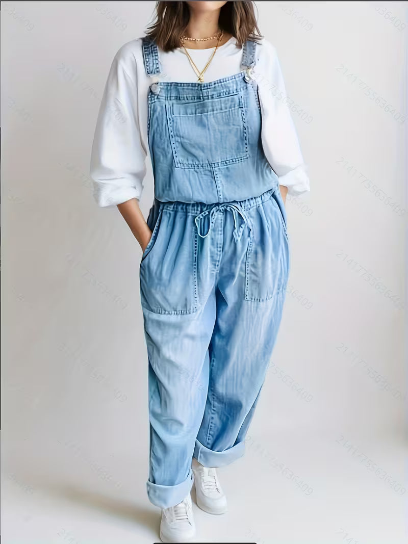 Grace™ | Relaxed Denim Overall with Elastic Waist