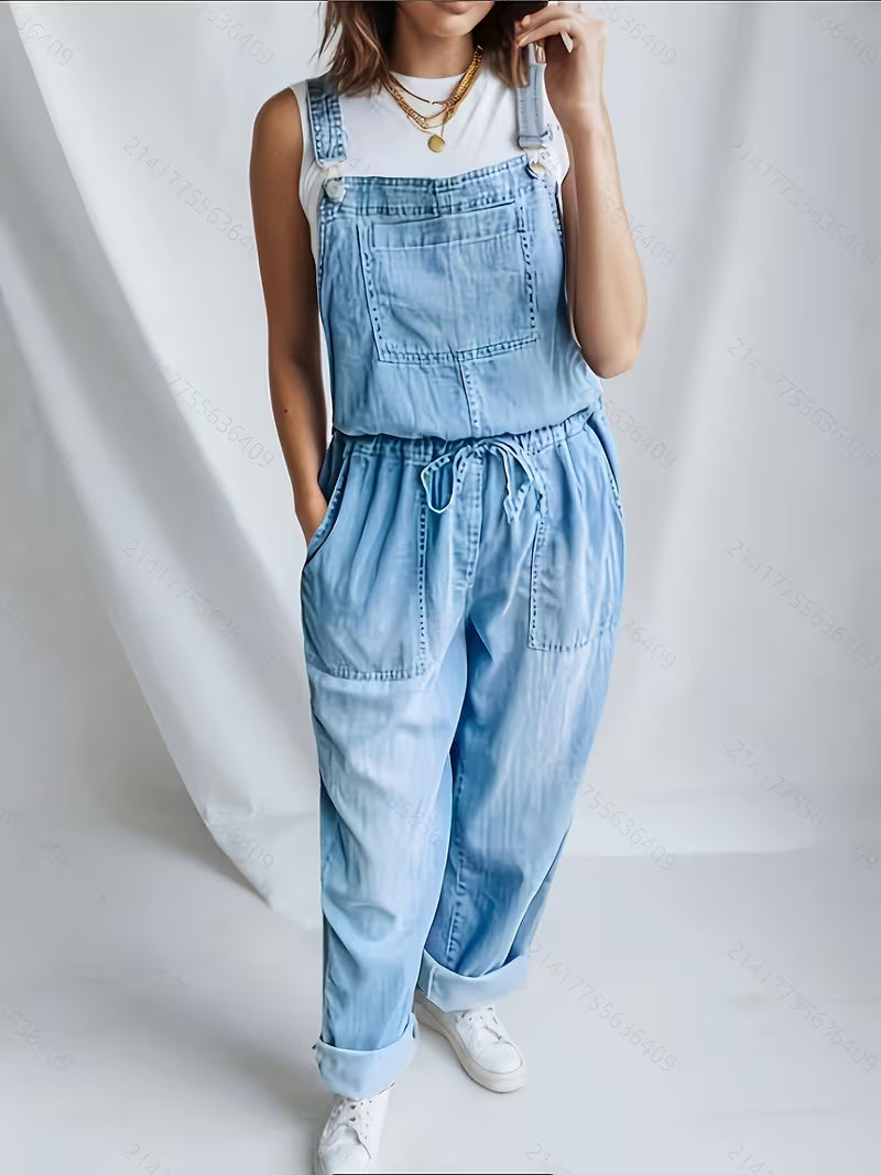 Grace™ | Relaxed Denim Overall with Elastic Waist