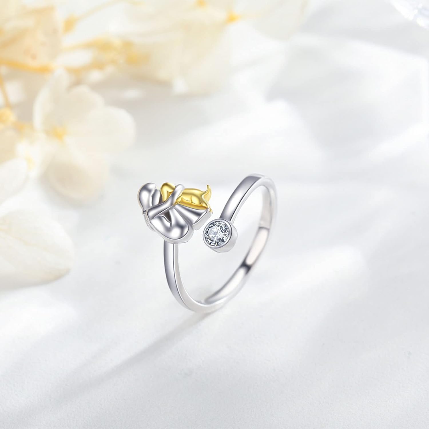 Dog Ring wit Zirconia – Adjustable