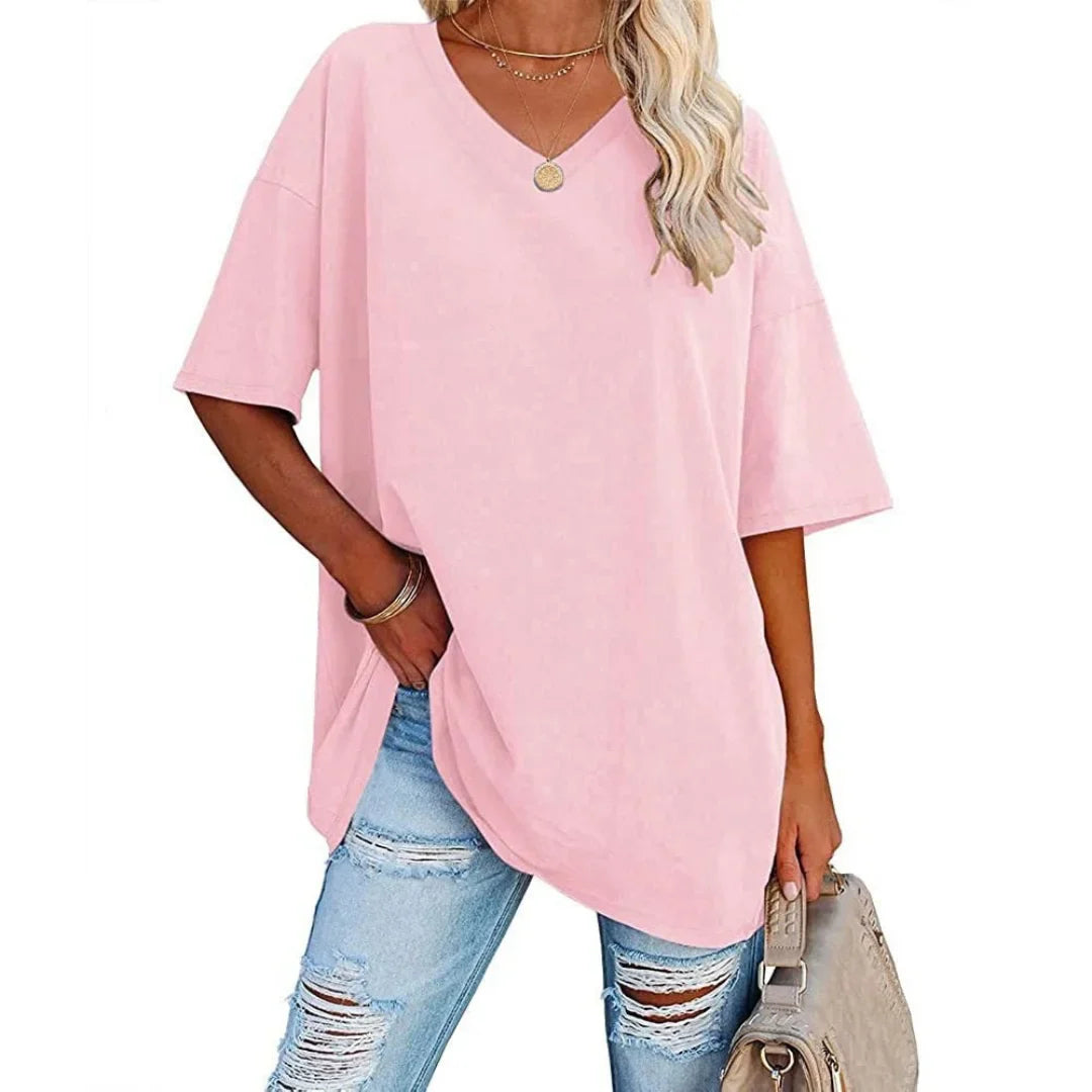 Oversized V-Neck Drop-Shoulder T-Shirt