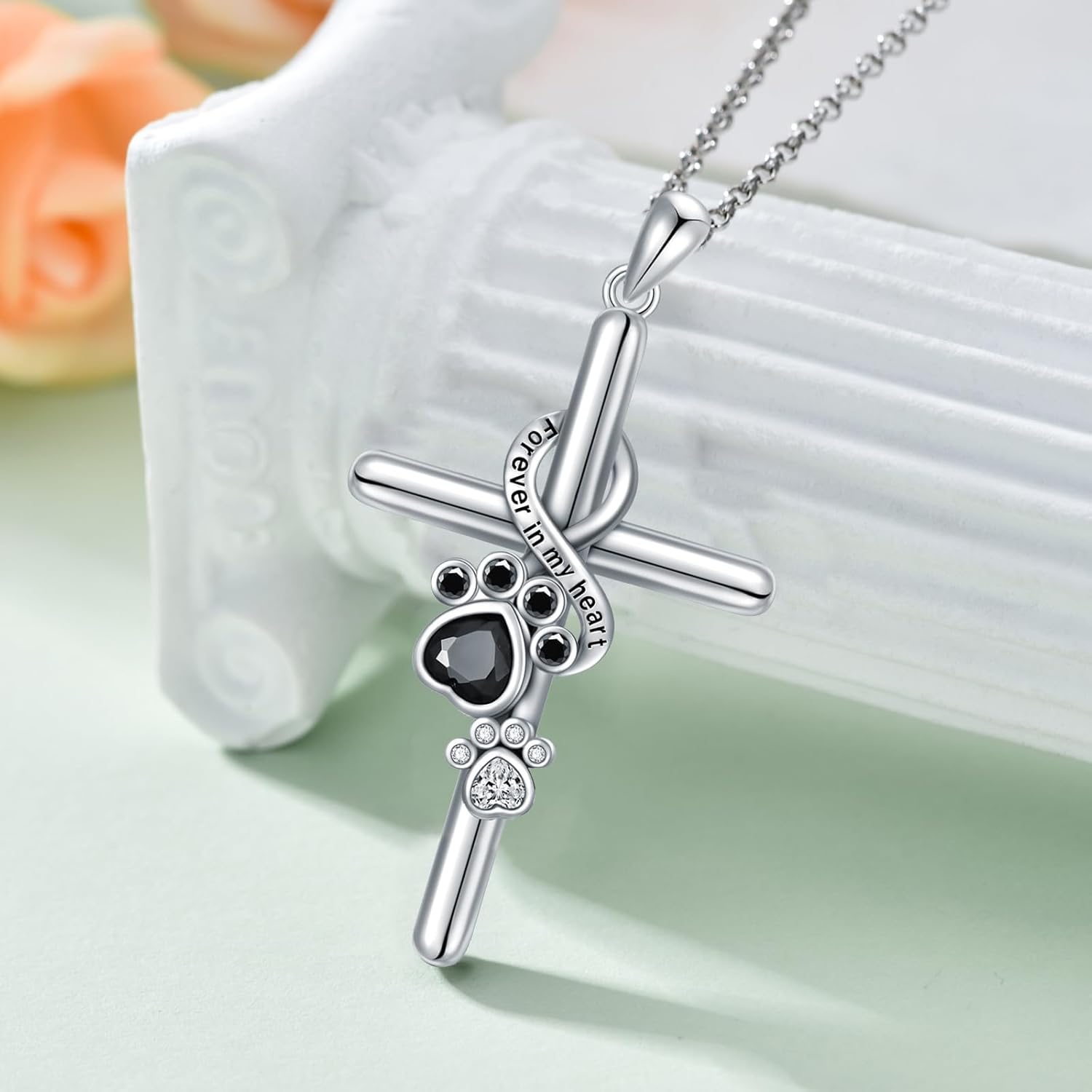 Paw & Cross Necklace