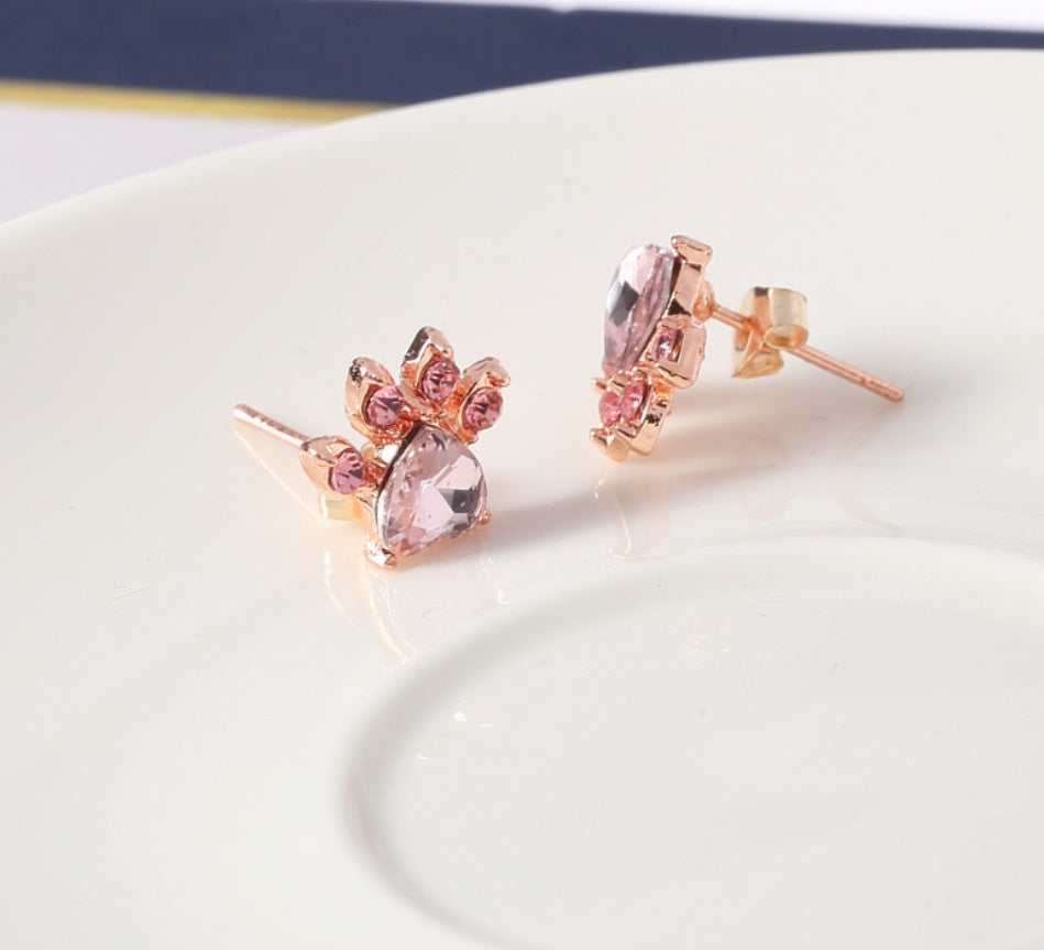 Rose Gold Paw Jewelry Set –