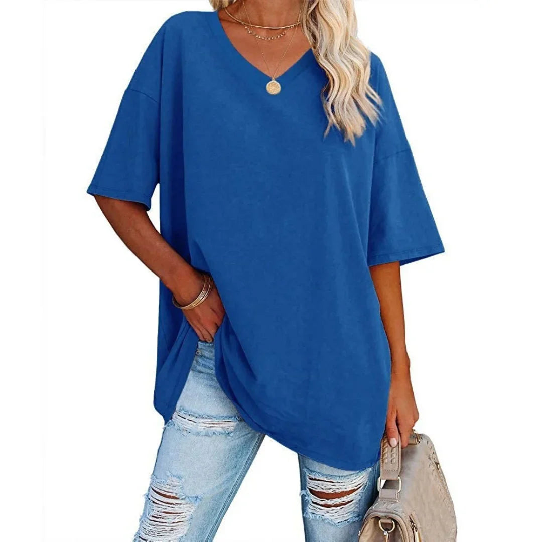 Oversized V-Neck Drop-Shoulder T-Shirt