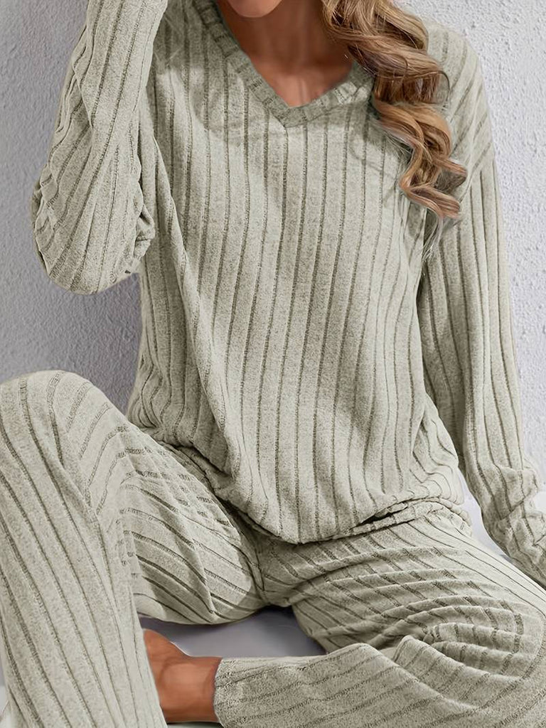 CozRib™ | Women's Ribbed V-Neck Lounge Set