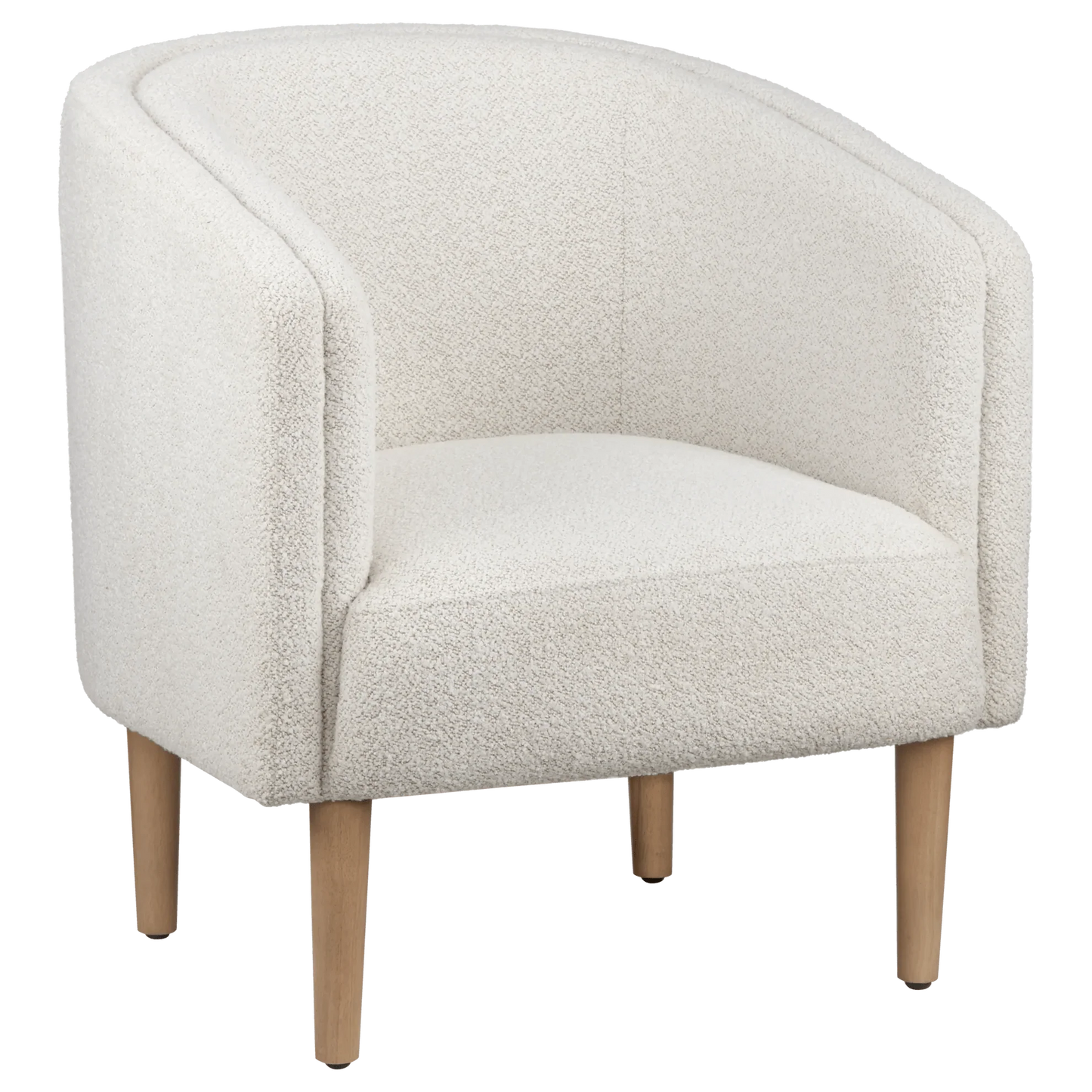 Soft fabric and wooden legs accent chair in oatmeal