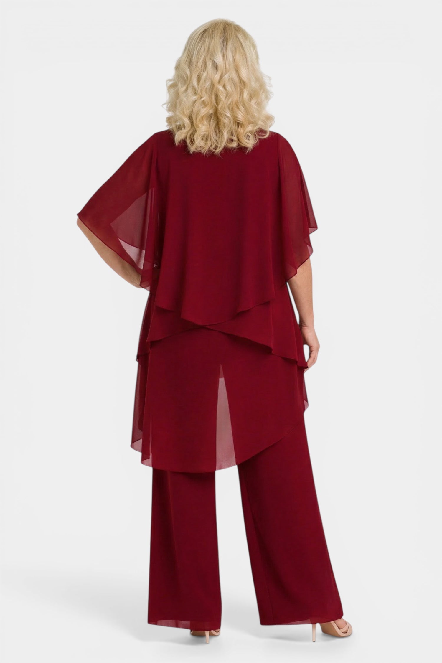 Elegant Chiffon Layered Pant Set
