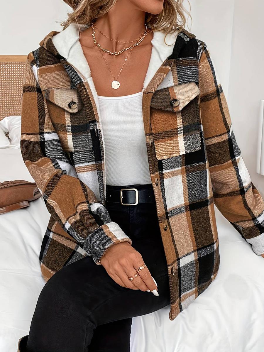 Ella™ | Fleece-lined plaid flannel shacket