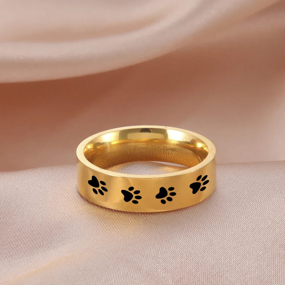 Handcrafted Paw Print Ring