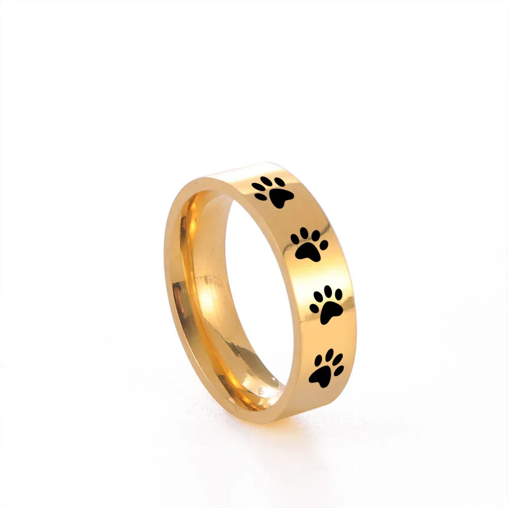 Handcrafted Paw Print Ring