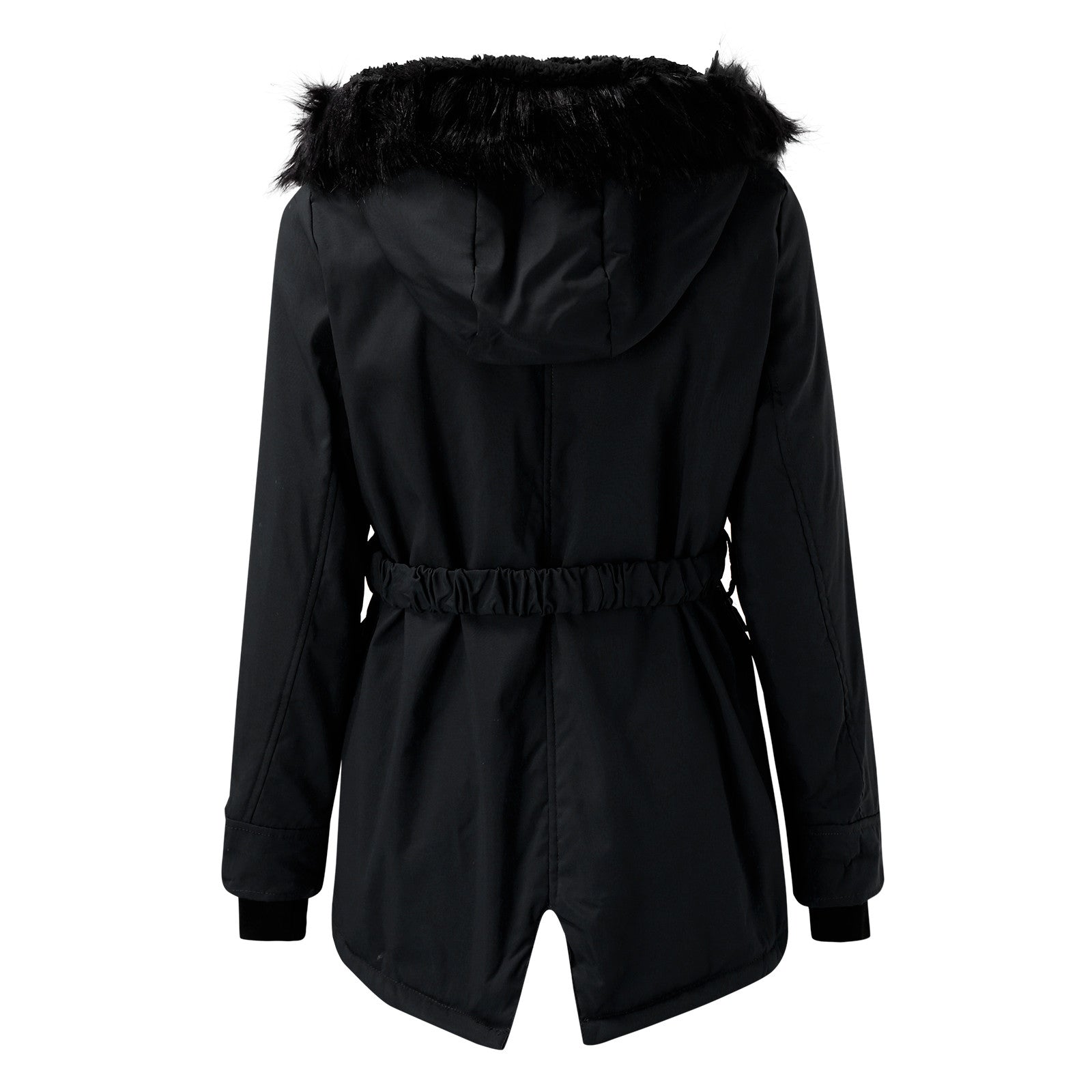 Insulated Faux-Fur Hooded Slim-Fit Parka Jacket