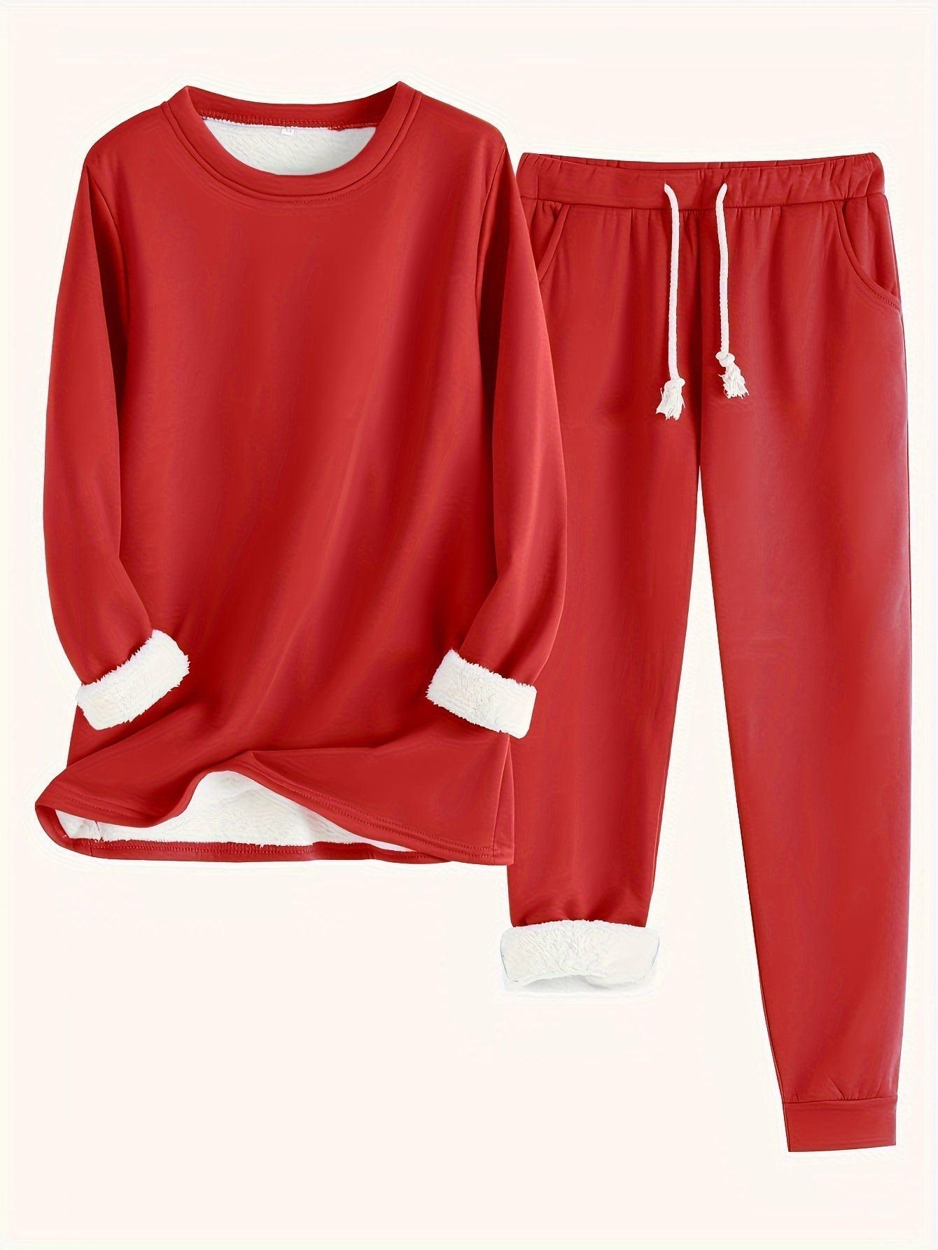 Dominika™ | Plush-lined cuffed sweatshirt jogger set