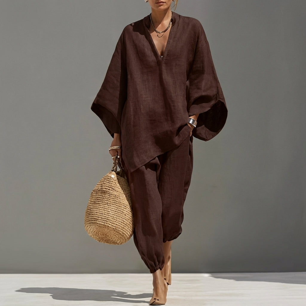 Gabriella | Elegant V-Neck Two-Piece Set