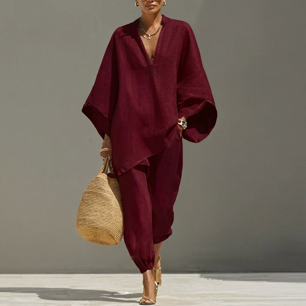 Gabriella | Elegant V-Neck Two-Piece Set