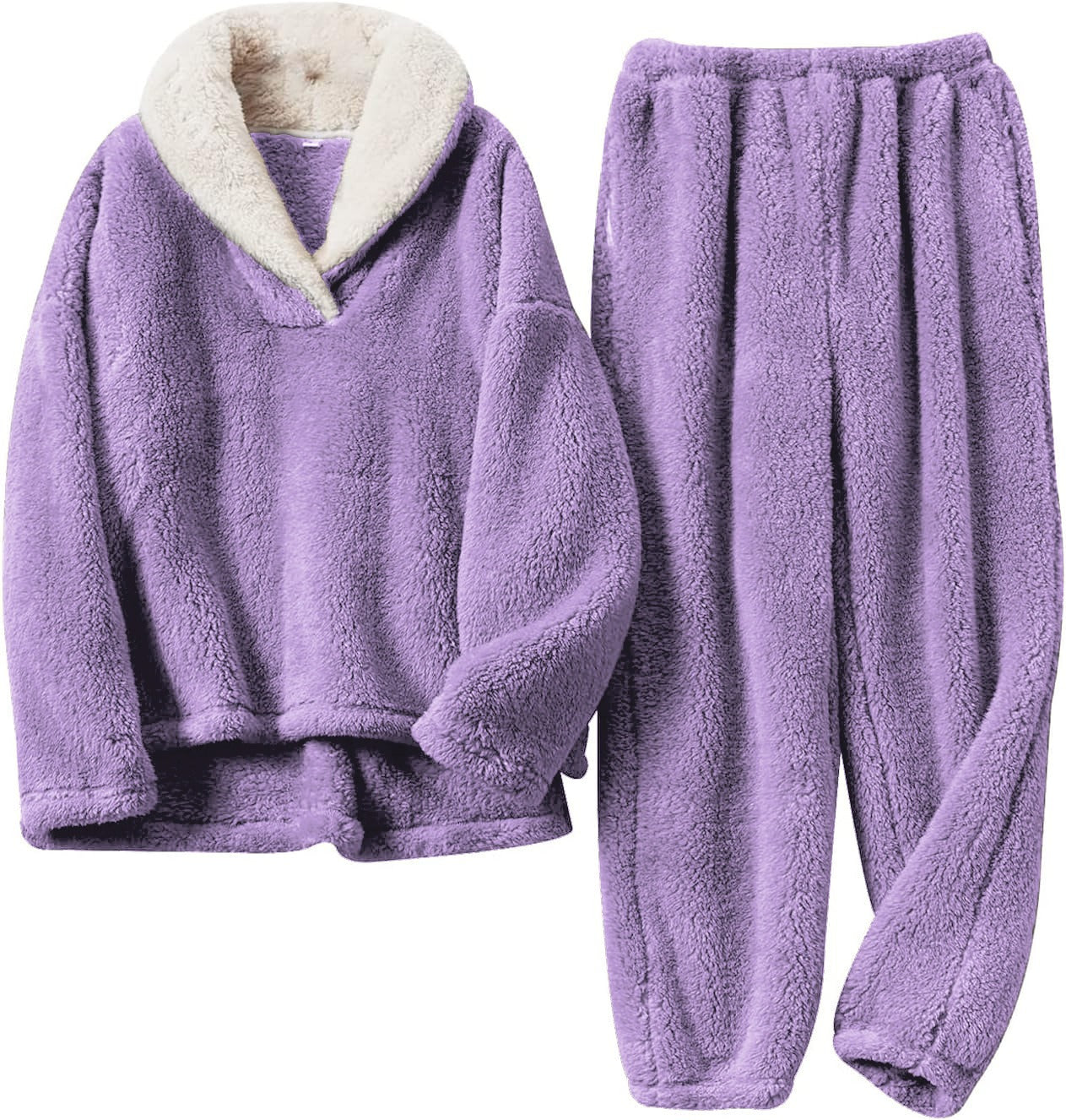 Tiny™ | Sherpa-collar fleece loungewear set