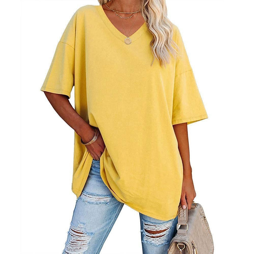 Oversized V-Neck Drop-Shoulder T-Shirt