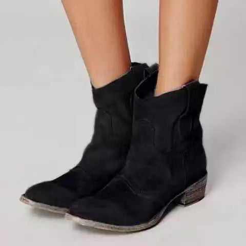 Authentic Rugged Distressed Suede Western Boots