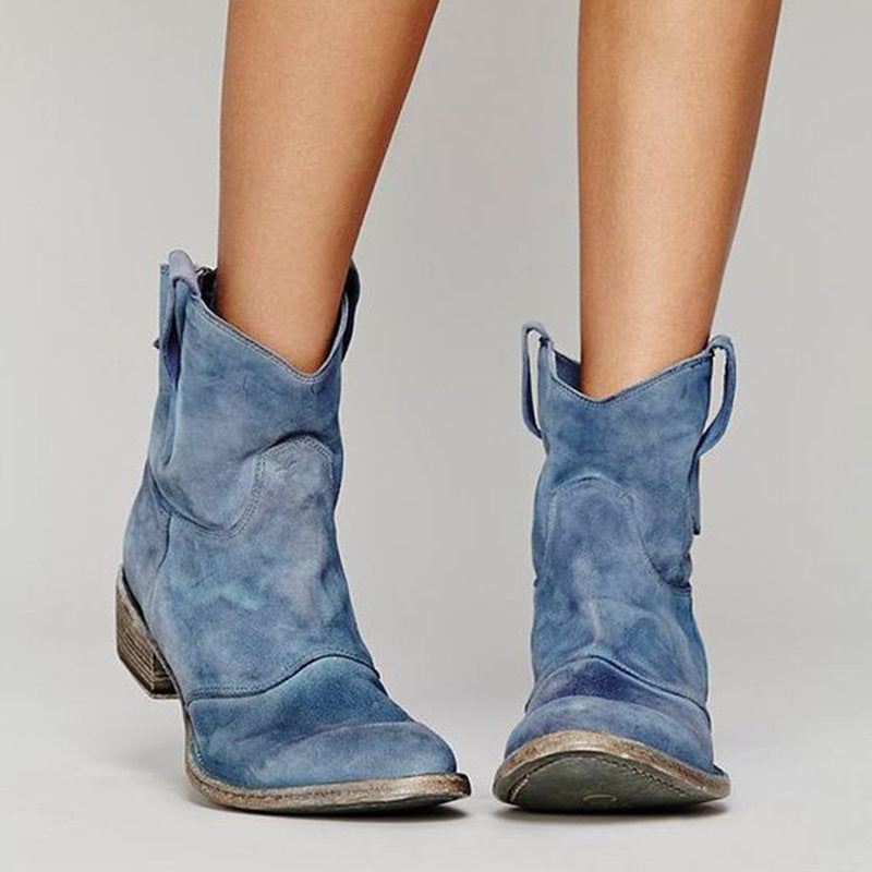 Authentic Rugged Distressed Suede Western Boots