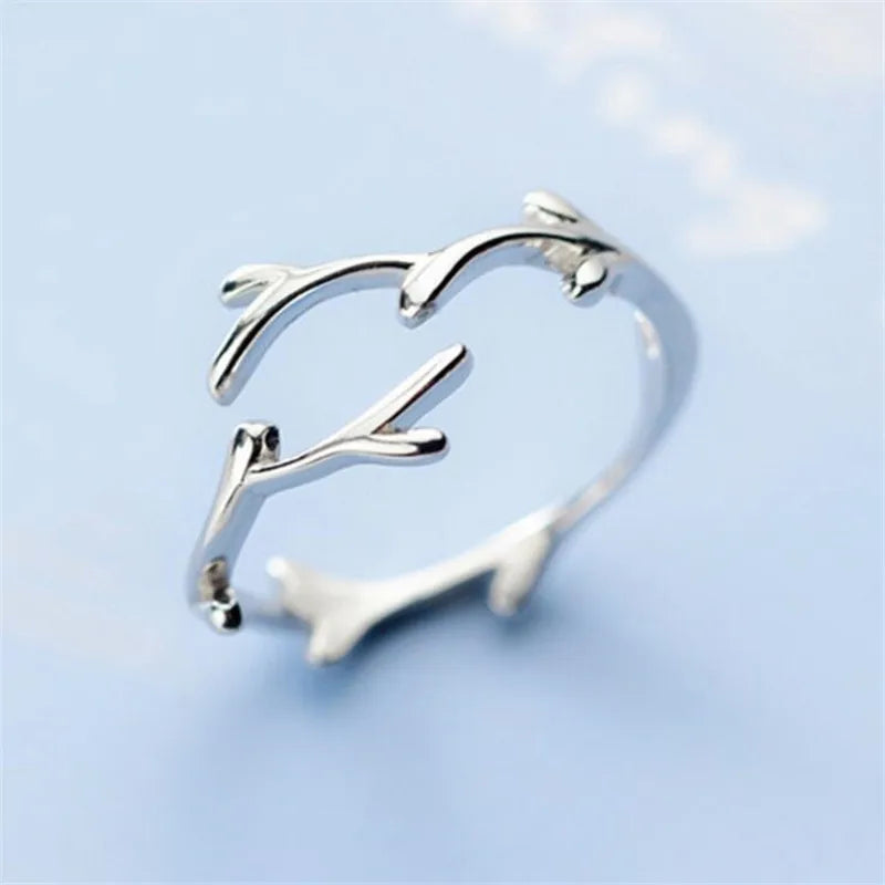 Silver tone Branch Ring