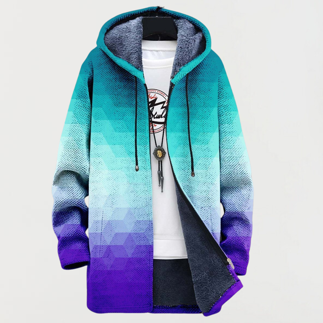 Arden | Hexagonal Gradient Pattern Coat
