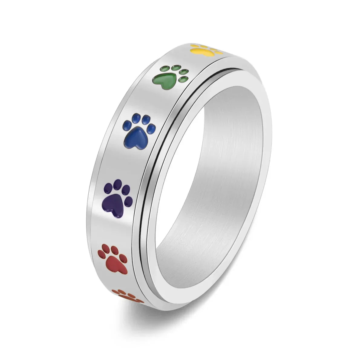 Paw Ring  with Rainbow Paws
