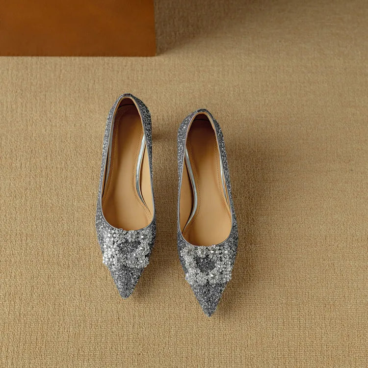 Gloria™ | Elegant Glitter Heels