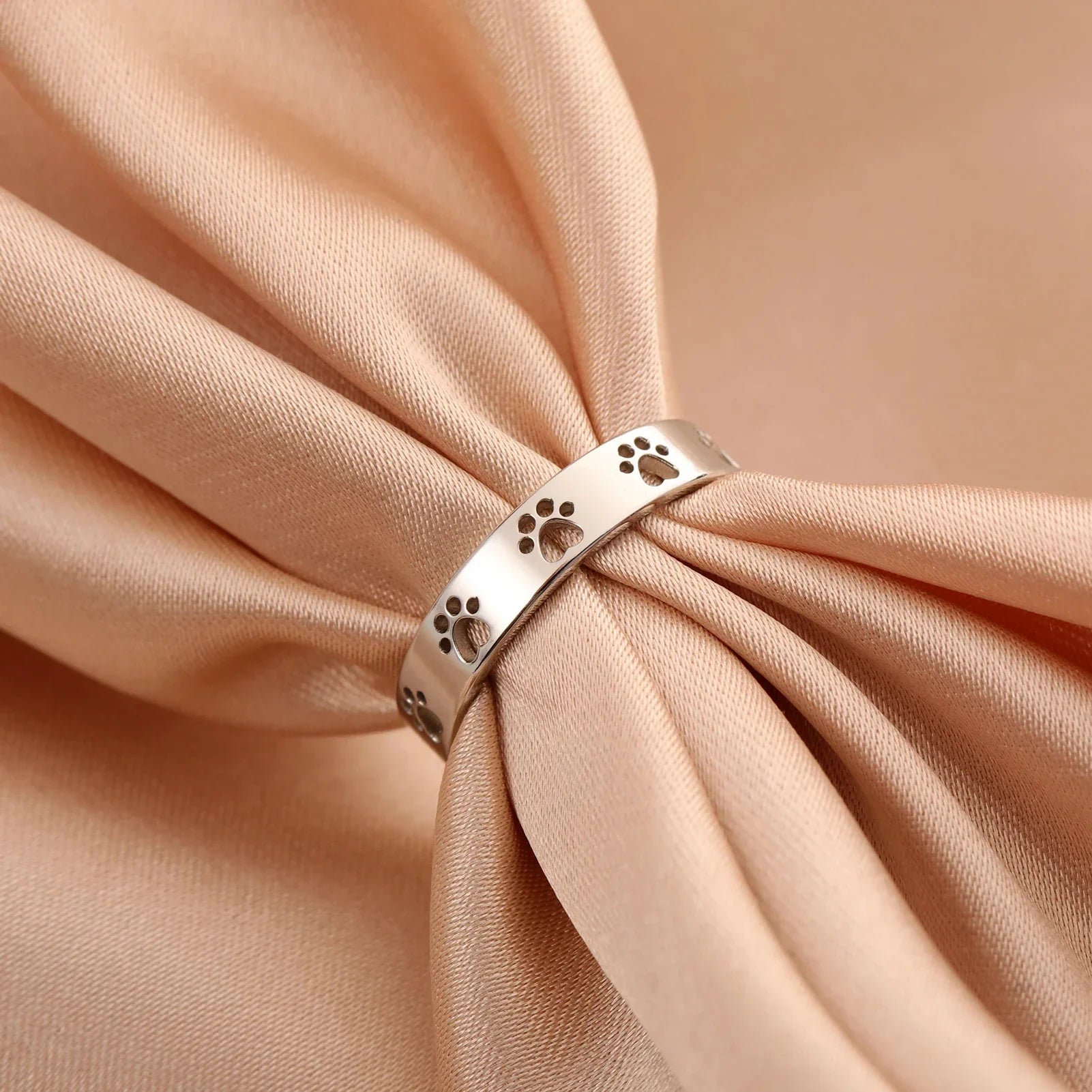 Gold-Tone Paw Print Ring