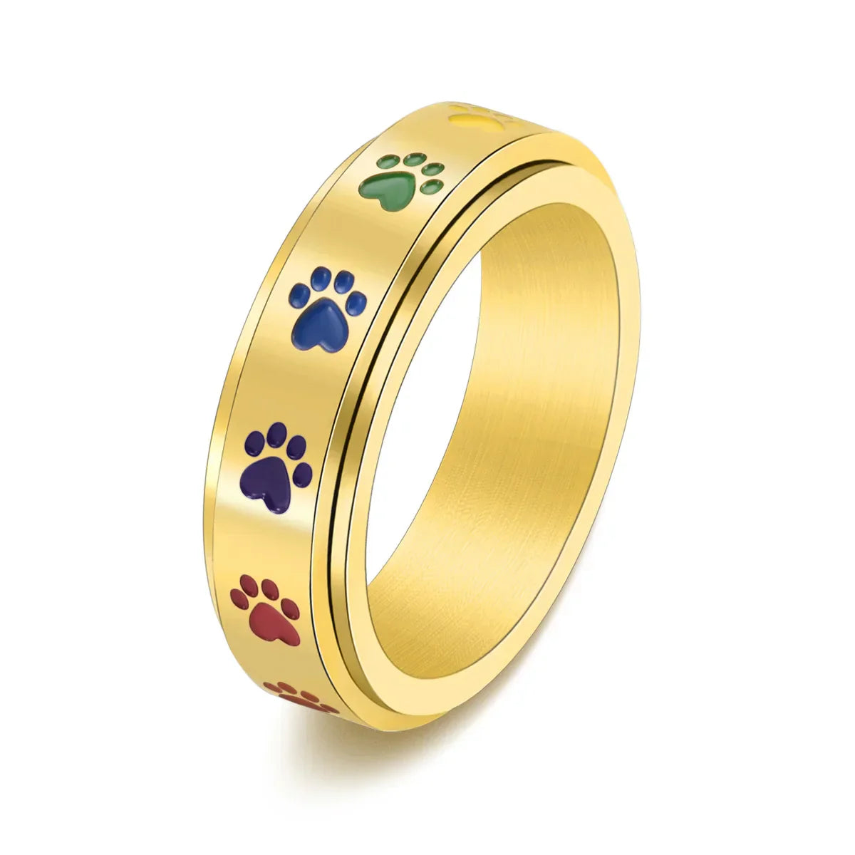 Paw Ring  with Rainbow Paws