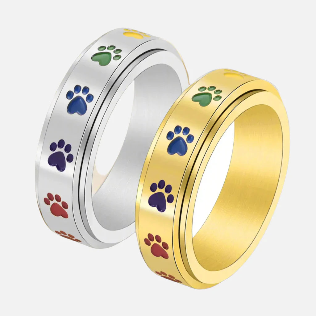 Paw Ring  with Rainbow Paws