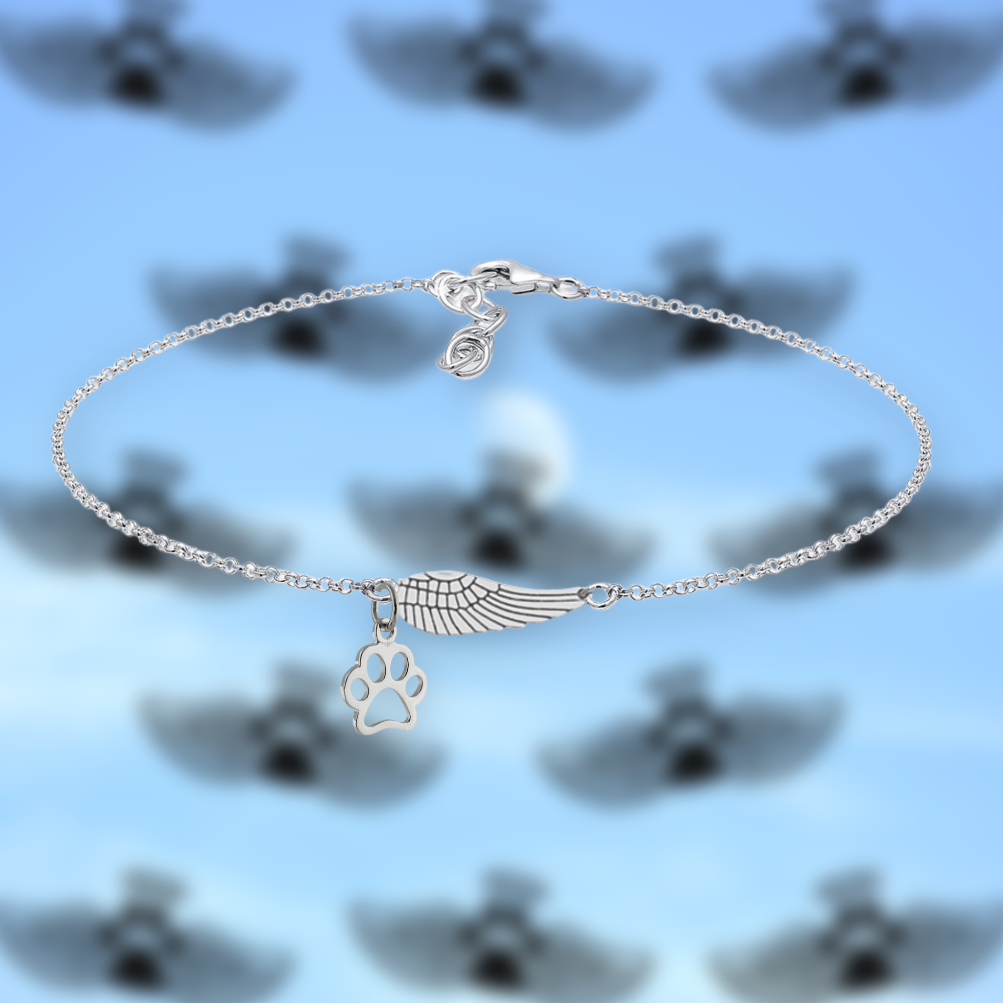 Memorial Bracelet with Angel Wing