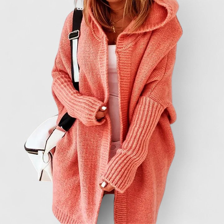 Carmina™ | Hooded Ribbed-Sleeve Oversized Cardigan