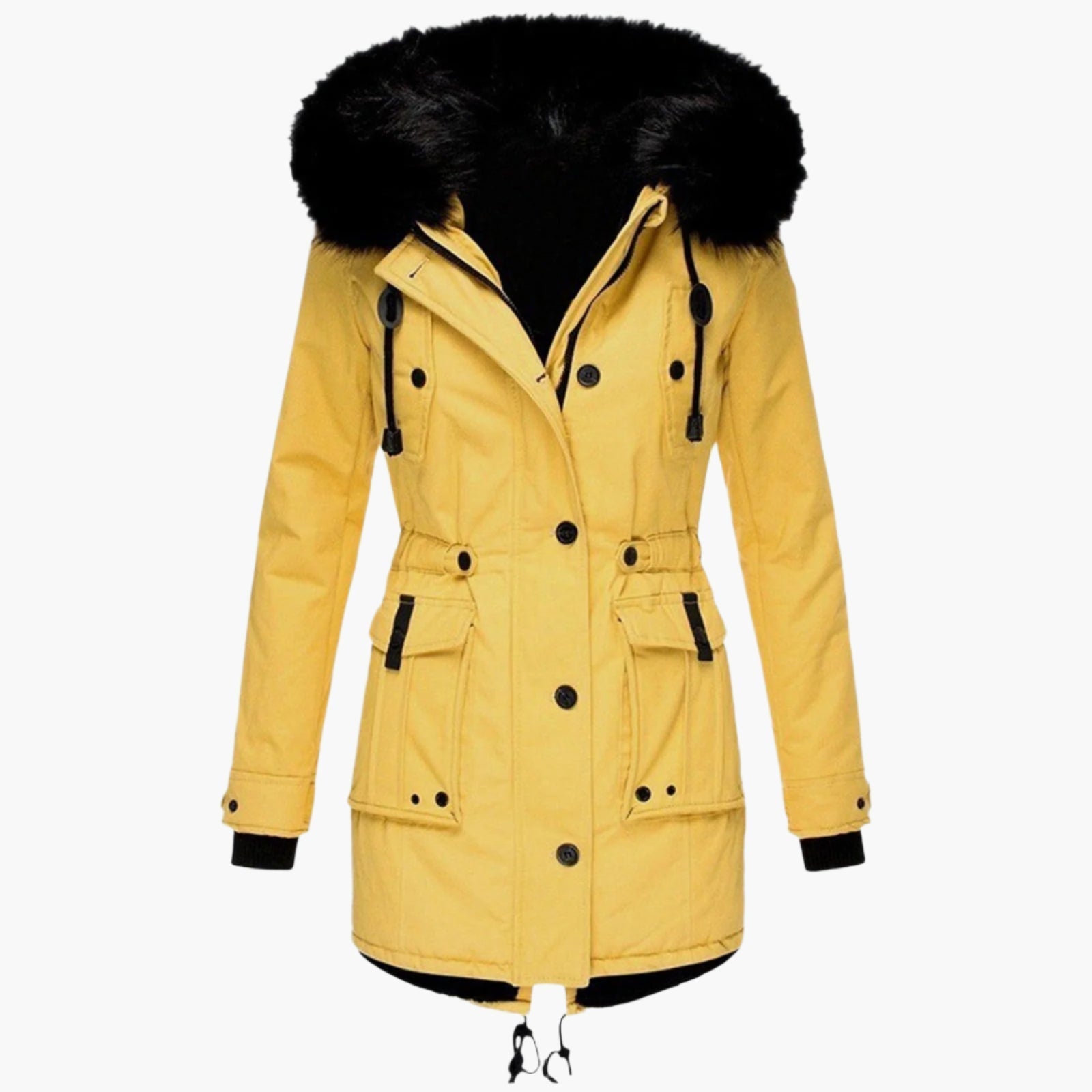 Insulated Faux-Fur Hooded Slim-Fit Parka Jacket