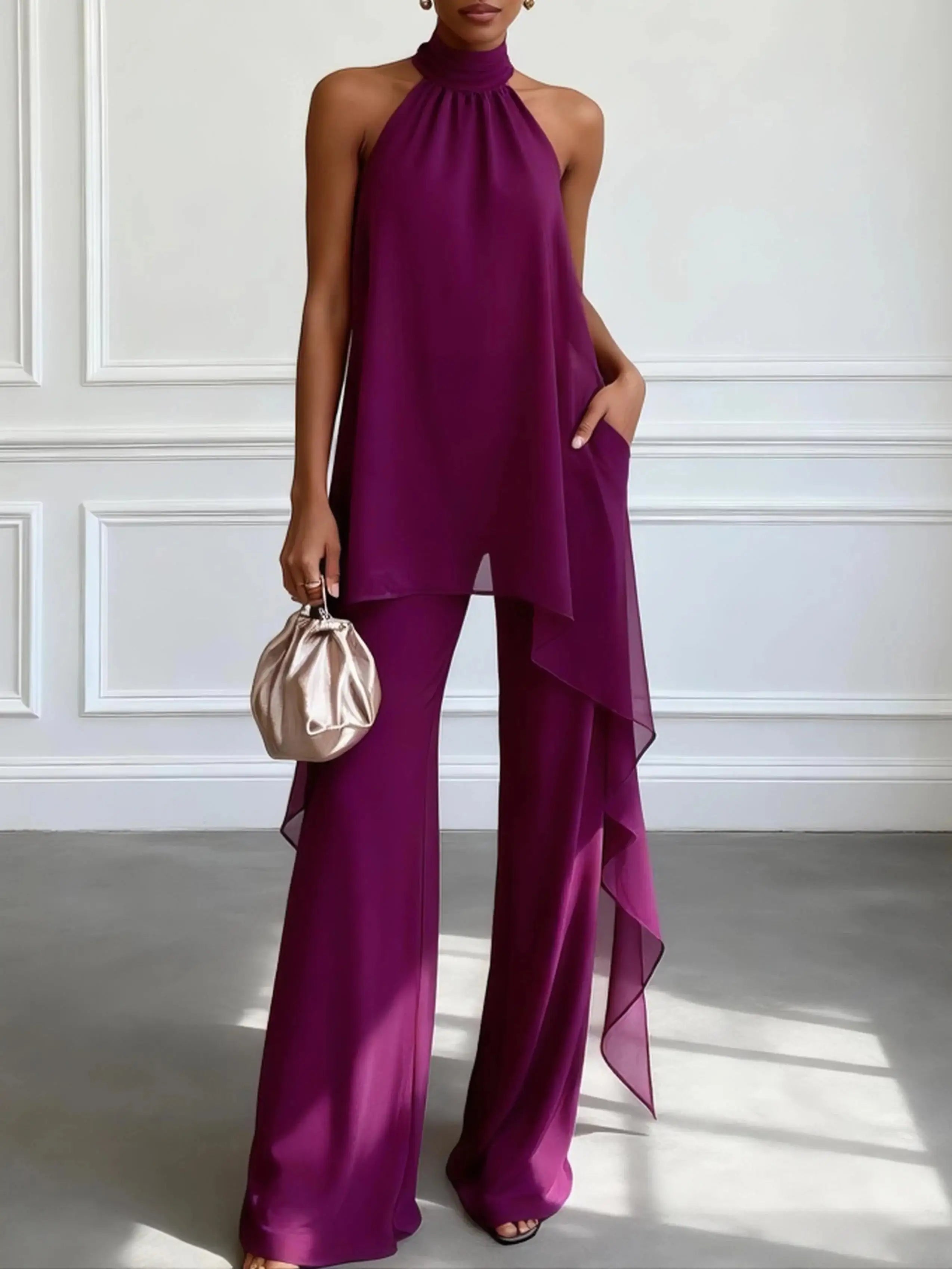 Giorgia | Elegant Halter Neck Two-Piece Set