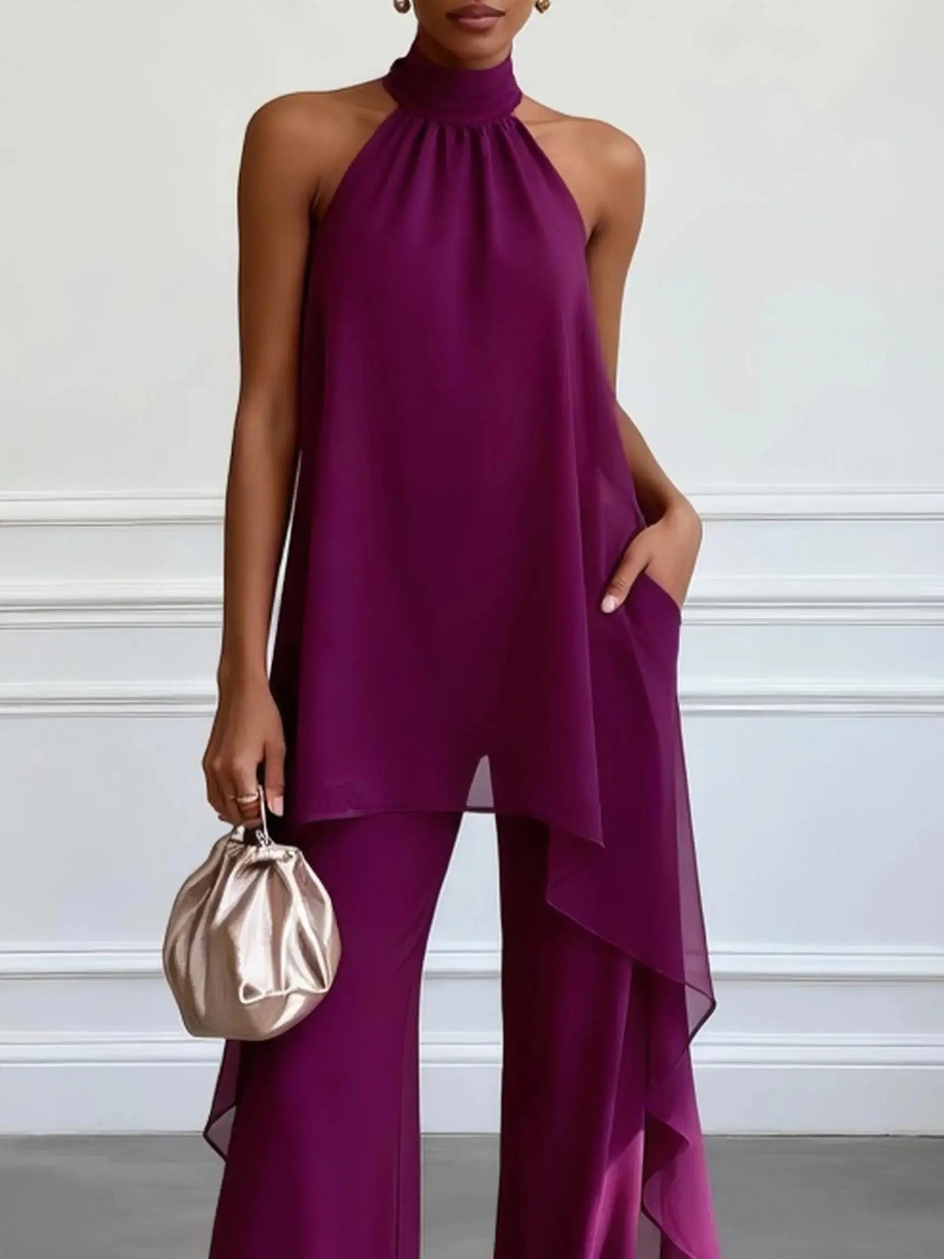 Giorgia | Elegant Halter Neck Two-Piece Set