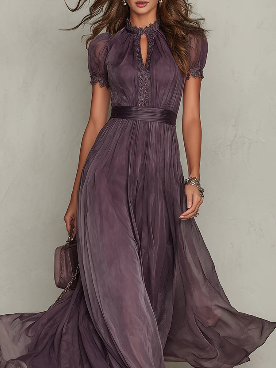 ChiffonDusk™ | Women's Vintage Chiffon Maxi Dress