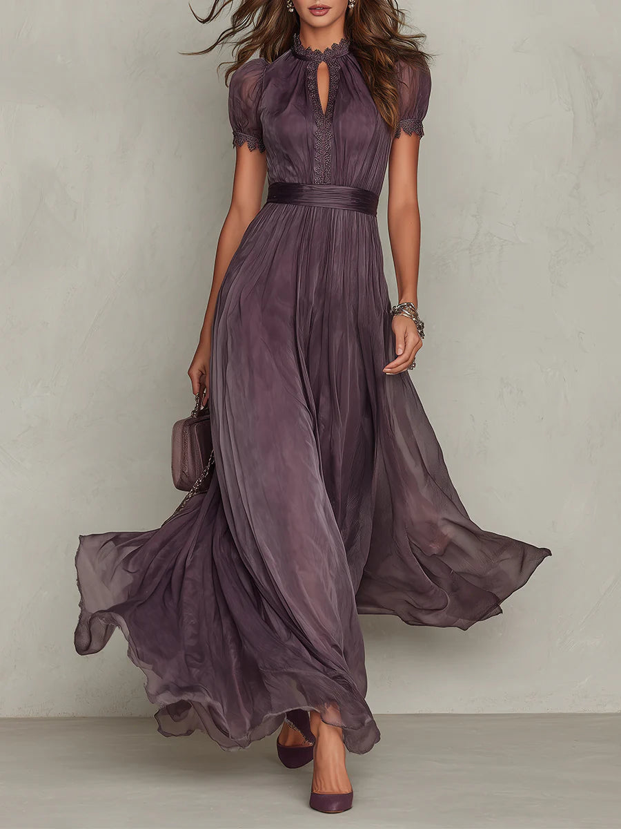 ChiffonDusk™ | Women's Vintage Chiffon Maxi Dress