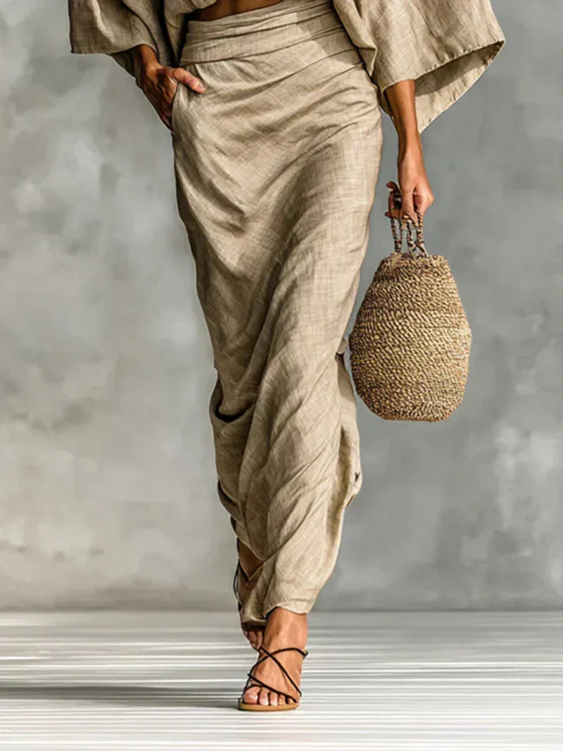 Gaia | Elegant Long Skirt Two-Piece Set