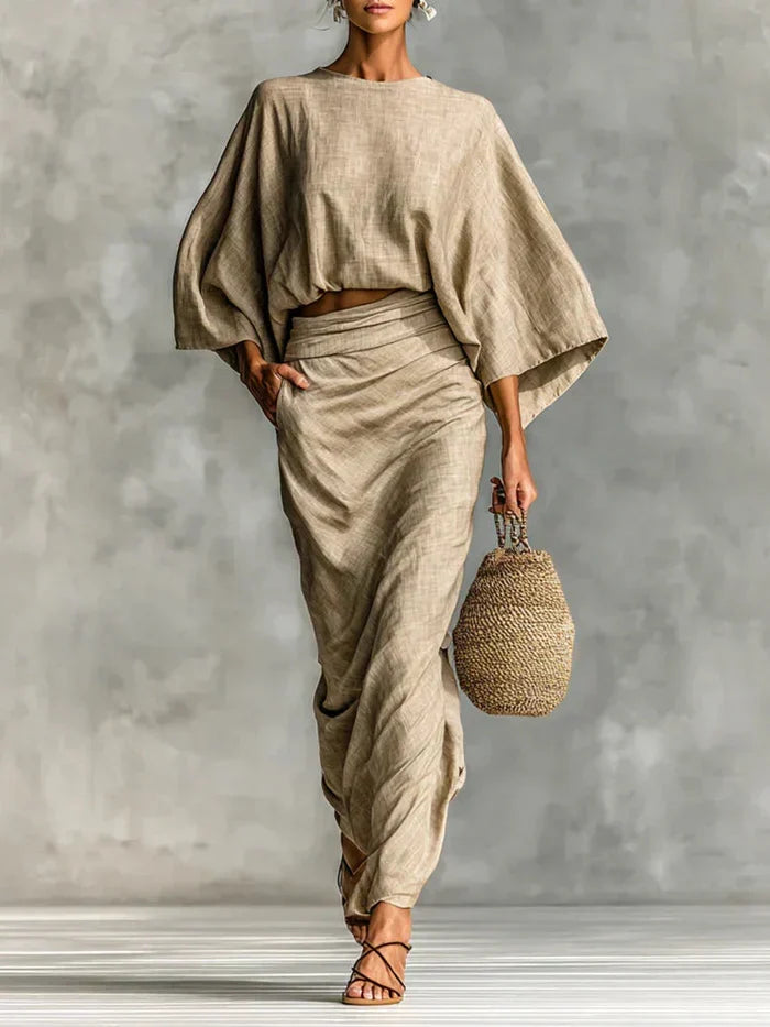 Gaia | Elegant Long Skirt Two-Piece Set